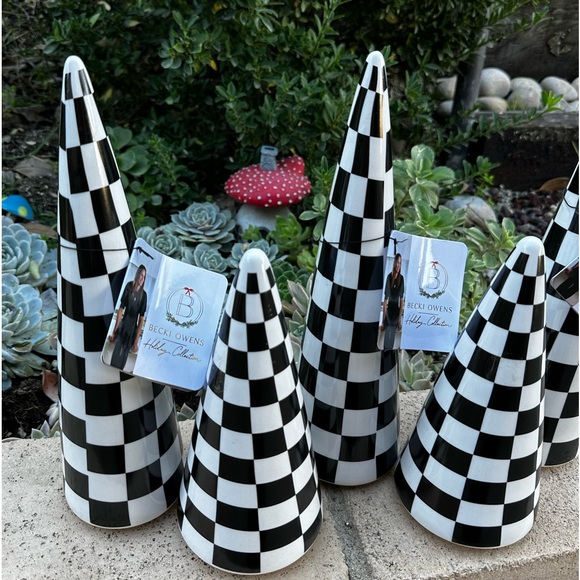 Becki Owens holiday collection black white checkered Christmas tree LARGE - Picture 4 of 12